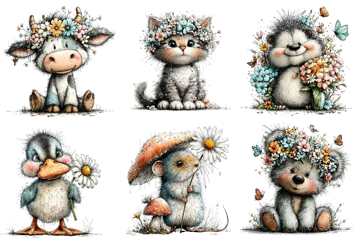 Whimsical Spring Animals Clipart, an Illustration by Dream Creation (Photo 4 of 6)