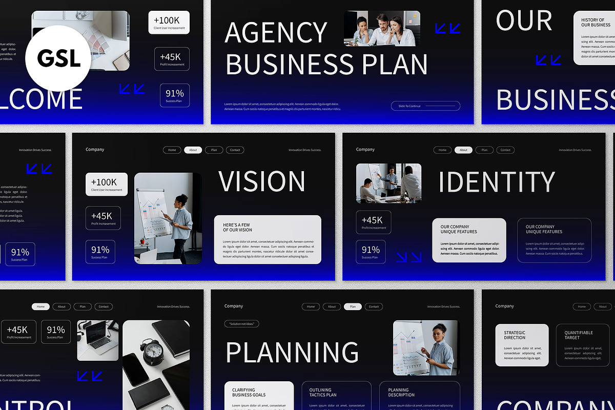 Agency Business Plan Google Slide, a Presentation Template by graphicook (Photo 1 of 5)