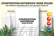 Composition Notebook Wide Ruled KDP, a Templates & Theme by M9 Design (Thumbnail 1 of 2)