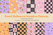 Pastel Halloween Seamless Patterns, a Pattern Graphic by The Audacious Brush (Thumbnail 1 of 9)