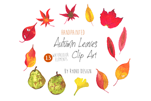 Autumn Leaves Watercolor Clip art