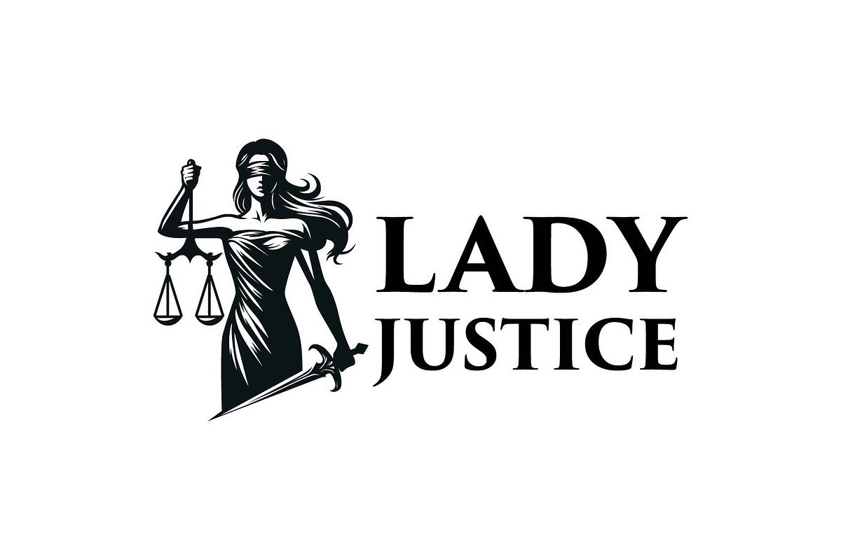 Blindfold woman justice scale logo, a Branding & Logo Template by funpixel