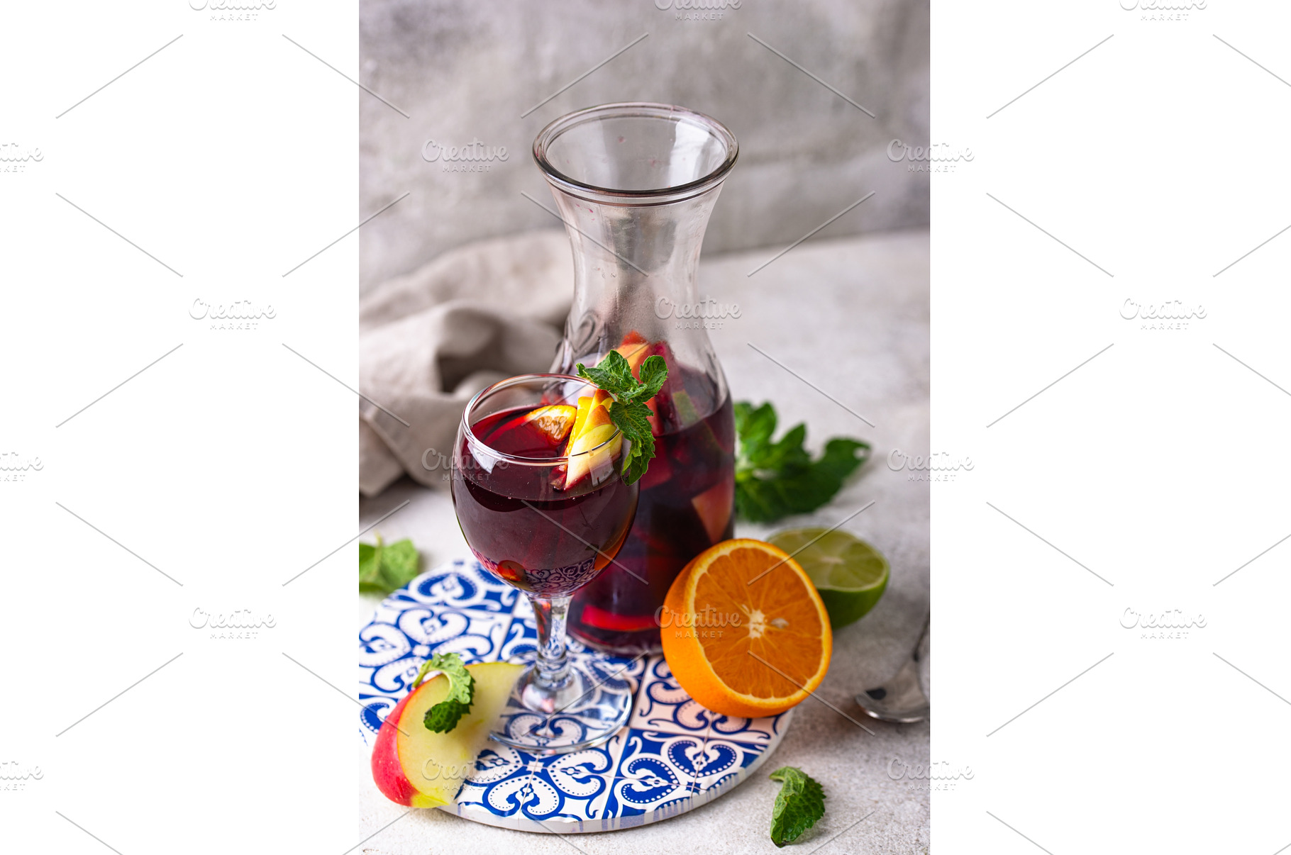 Traditional Spanish sangria from red, a Food & Drink Photo by Yulia Furman