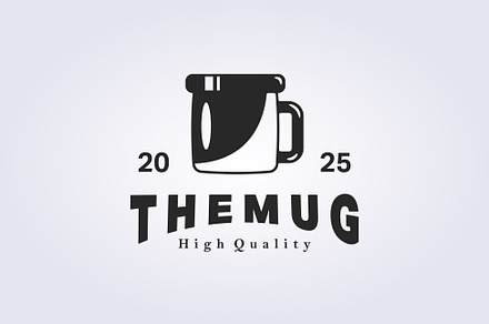 vintage mug logo template design