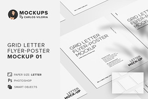 Grid Letter Flyer - Poster Mockup