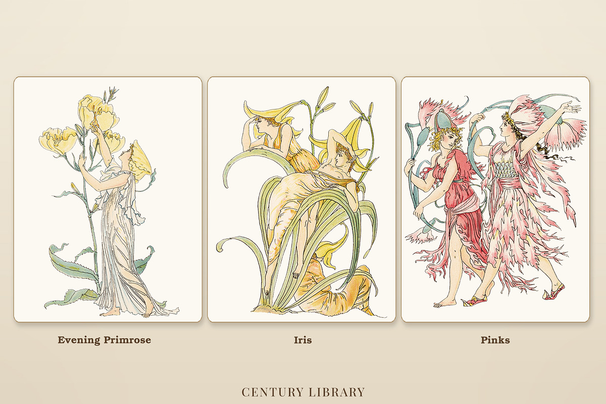 Vintage Flower Fairy Illustrations, a Decorative Illustration by Century Library (Photo 5 of 10)