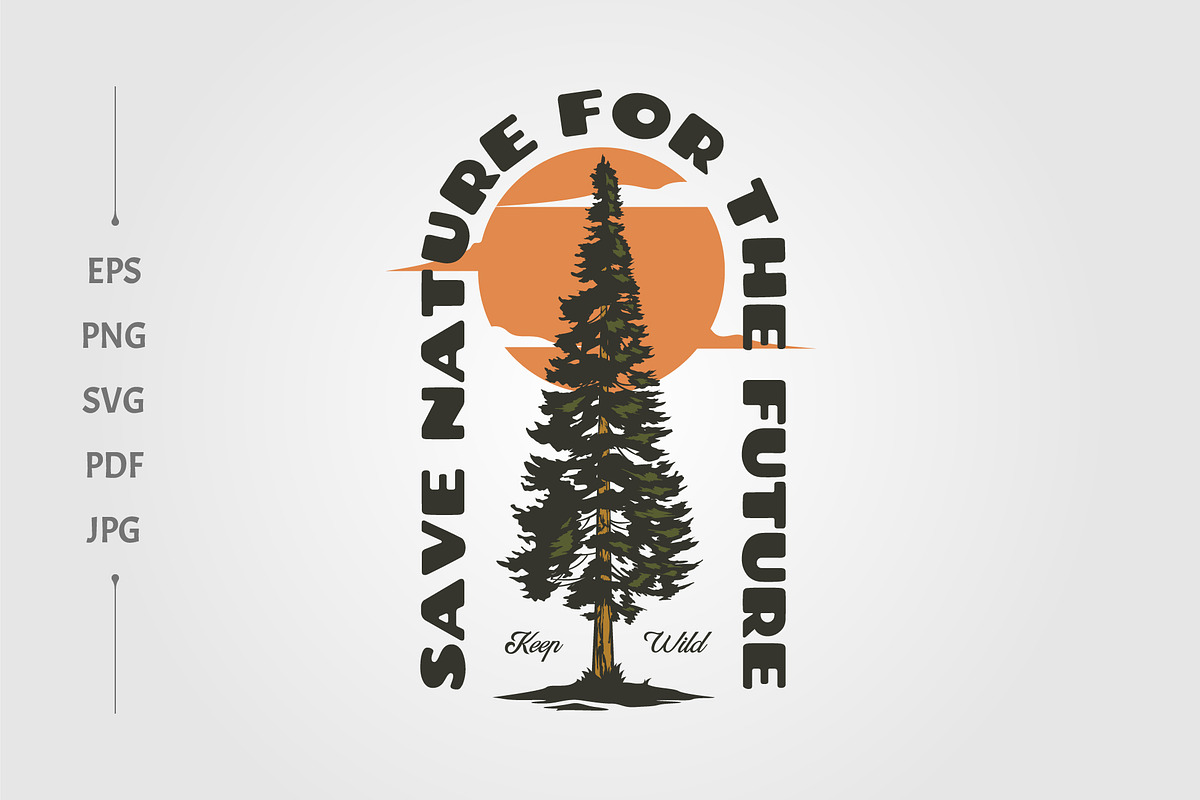 save nature for the future logo, an Education Illustration by lawoel