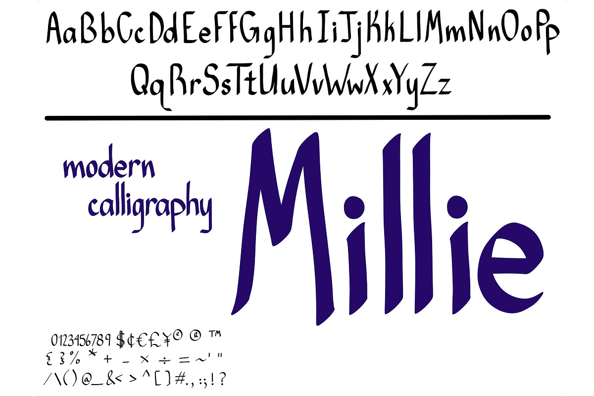 Font Millie. Modern Calligraphy., a Sans Serif Font by PageLightStudios (Photo 6 of 6)