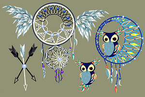 Aztec Owl Dreamcatcher