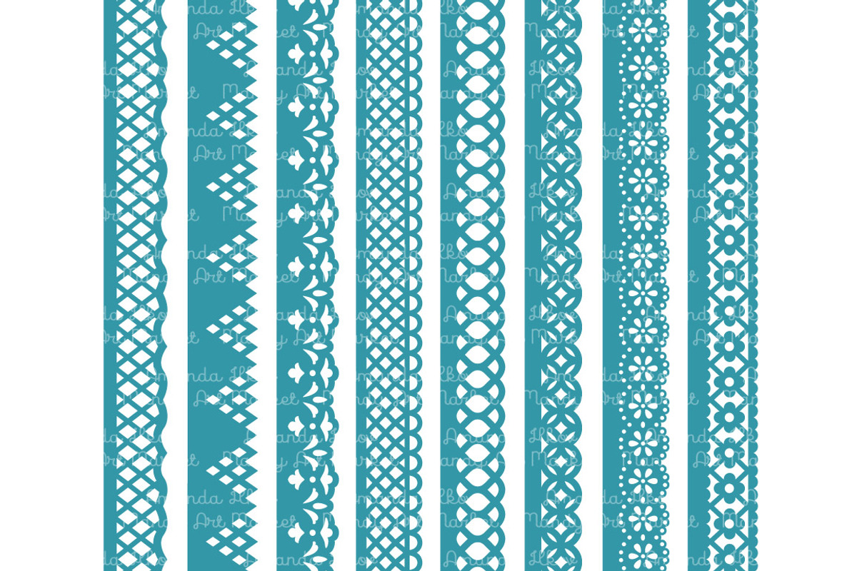 Vintage Blue Clipart Lace Borders, an Illustration by Amanda Ilkov (Photo 3 of 5)