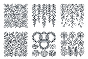 Bundles Set Floral Wedding Icons, an Outline Icon by adenpinkstore (Thumbnail 23 of 44)