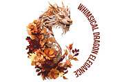 Autumn Dragons Clipart Set PNG, a Decorative Illustration by Floraphoria (Thumbnail 6 of 9)