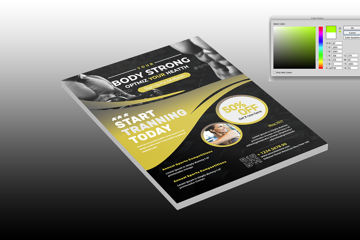 Body Fitness Flyer, a Flyer Template by TheGraphicsWorld (Photo 4 of 6)