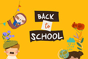 Happy Children with School Equipment, an Education Illustration by Maria Starus (Thumbnail 1 of 3)