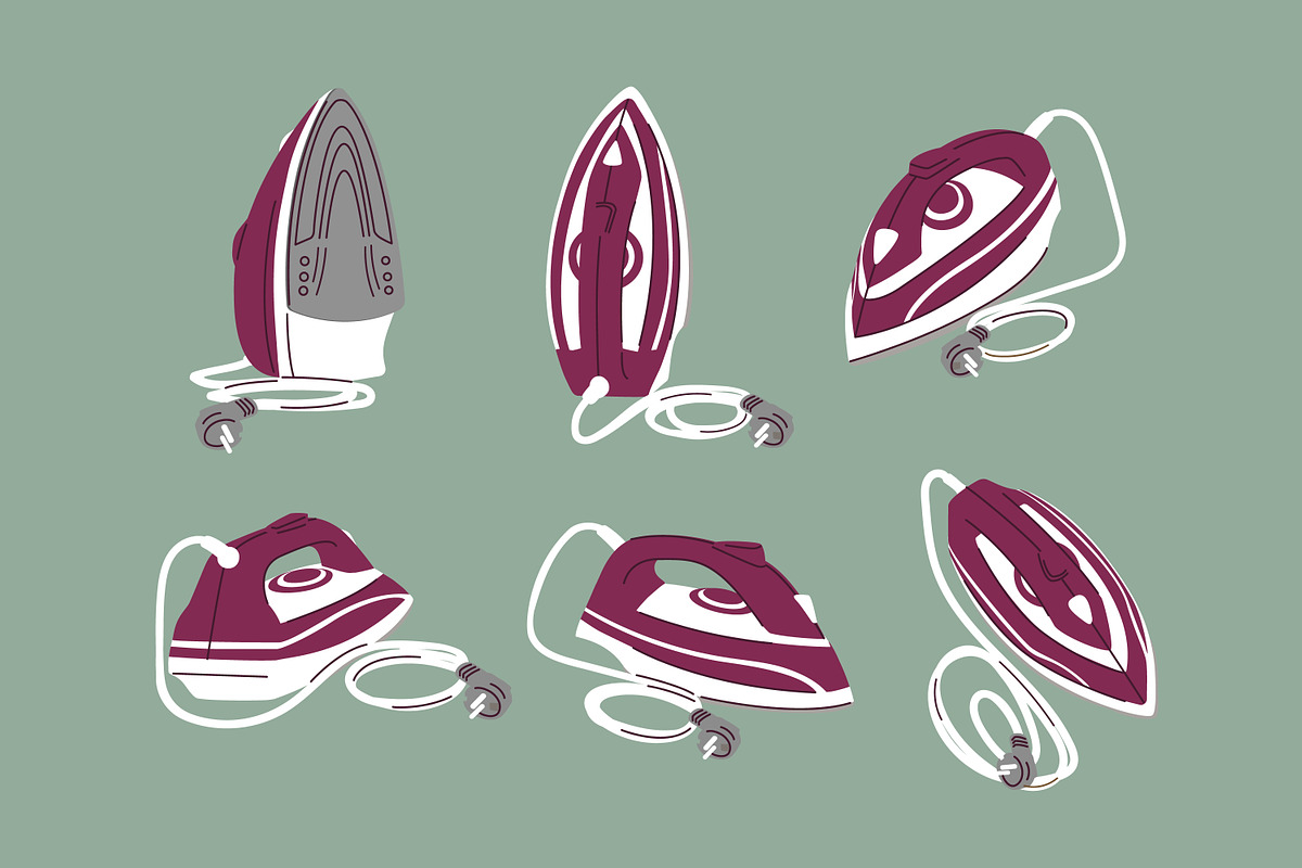 Steam irons for clothes set, an Object Illustration by Good Studio (Photo 2 of 6)
