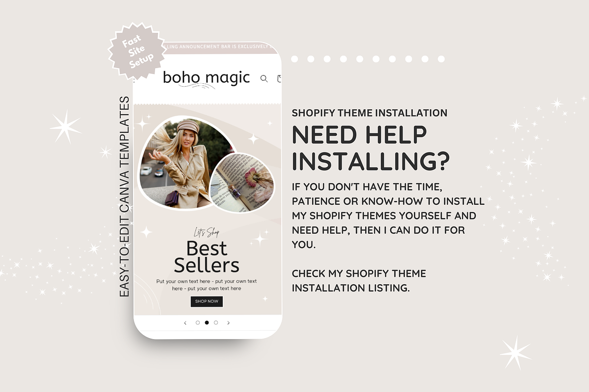 Neutral Boho Shop Banner Templates, a Shopify Template by SunshineStudioBoutique (Photo 7 of 9)