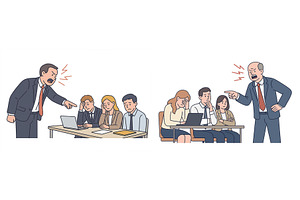 Office conflict resolution with a, a Person Illustration by ZinetroN