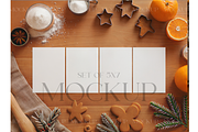 Christmas Baking Card Mockup Scene, a Product Mockup by MockupWizard (Thumbnail 1 of 3)