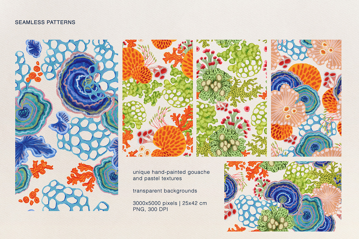Coral & Moss - Hand-Painted design, a Wallpaper Graphic by ArtPavo (Photo 5 of 10)
