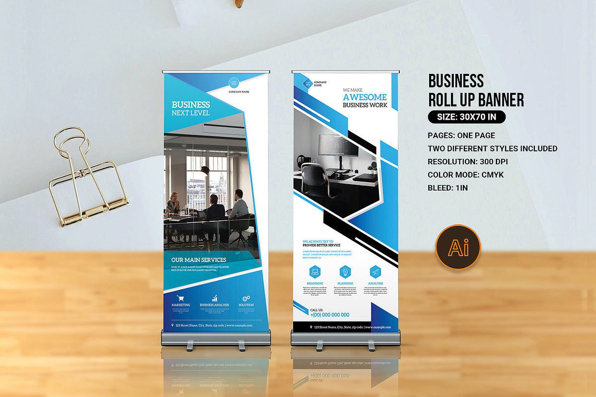 Business Roll Up Banner, a Stationery Template by retrographix (Photo 1 of 4)