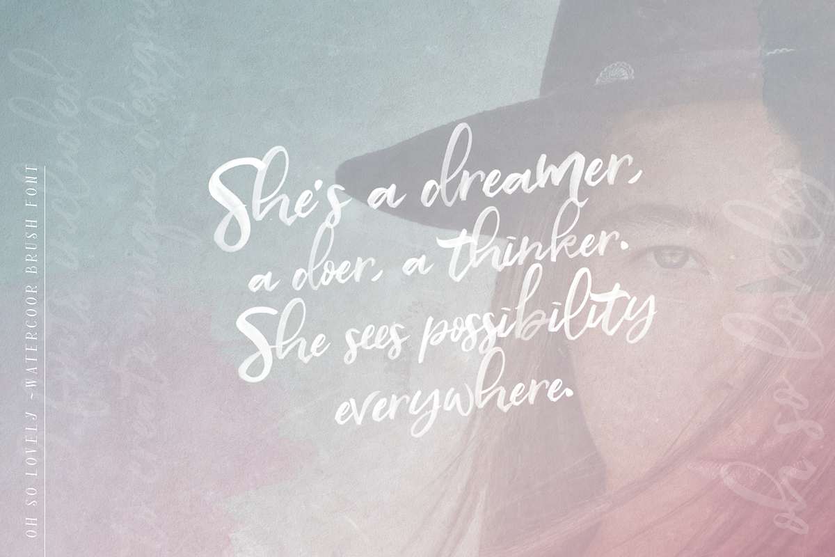 Oh So Lovely Font ~ a SVG Brush font preview 3