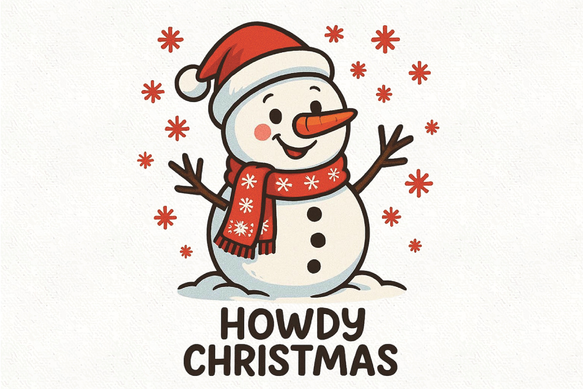 Howdy Christmas Snowman PNG, an Illustration by CraftArtStudio (Photo 1 of 4)