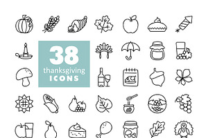 Thanksgiving and Autumn Holiday Icon, an Outline Icon by Nasik-Nosik
