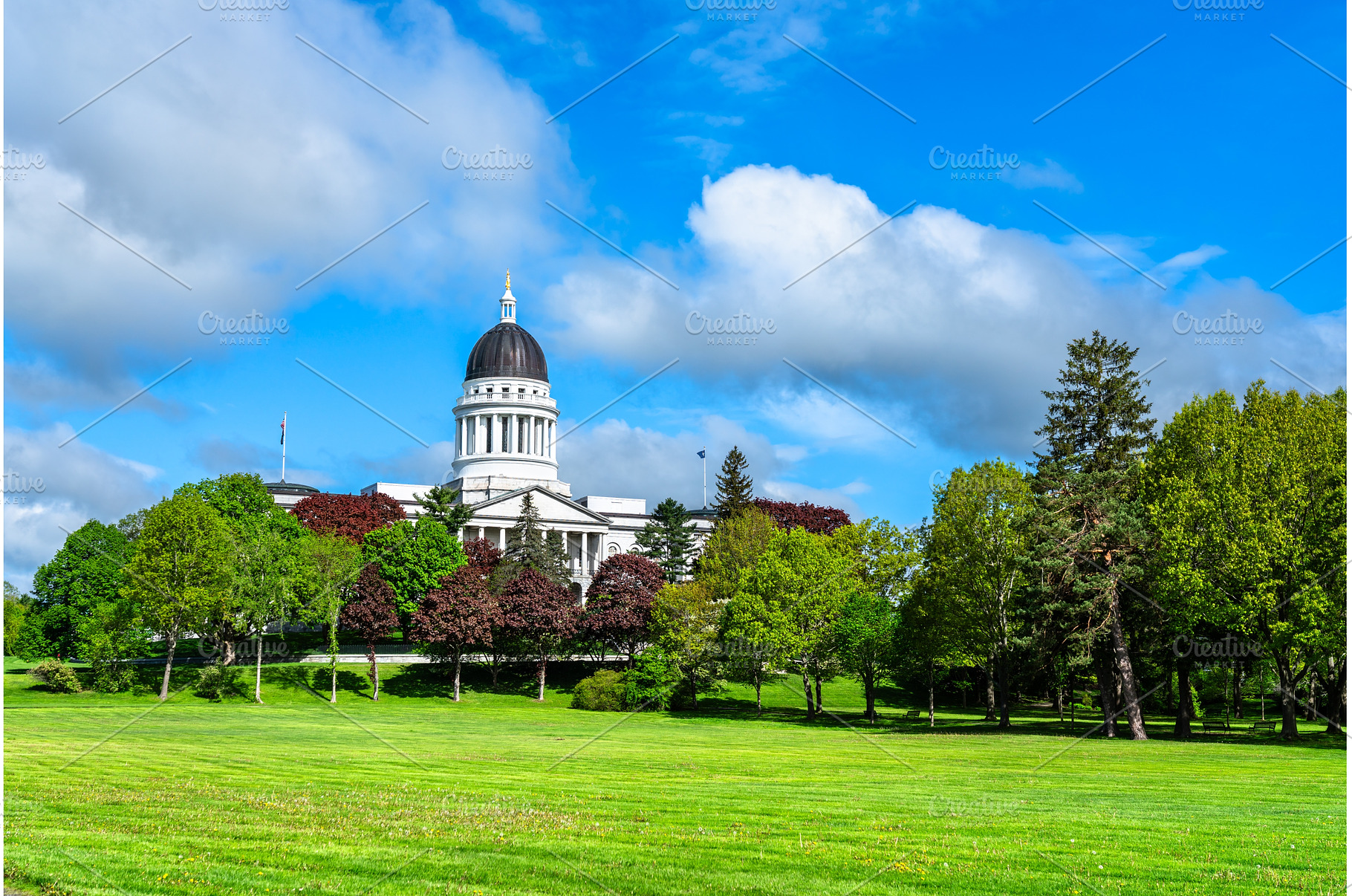 Maine State House dome at Capitol, an Architecture Photo by Leonid Andronov