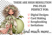 Whimsical Summer Fruit Girls Clipart, an Illustration by Daily.Designs (Thumbnail 2 of 8)