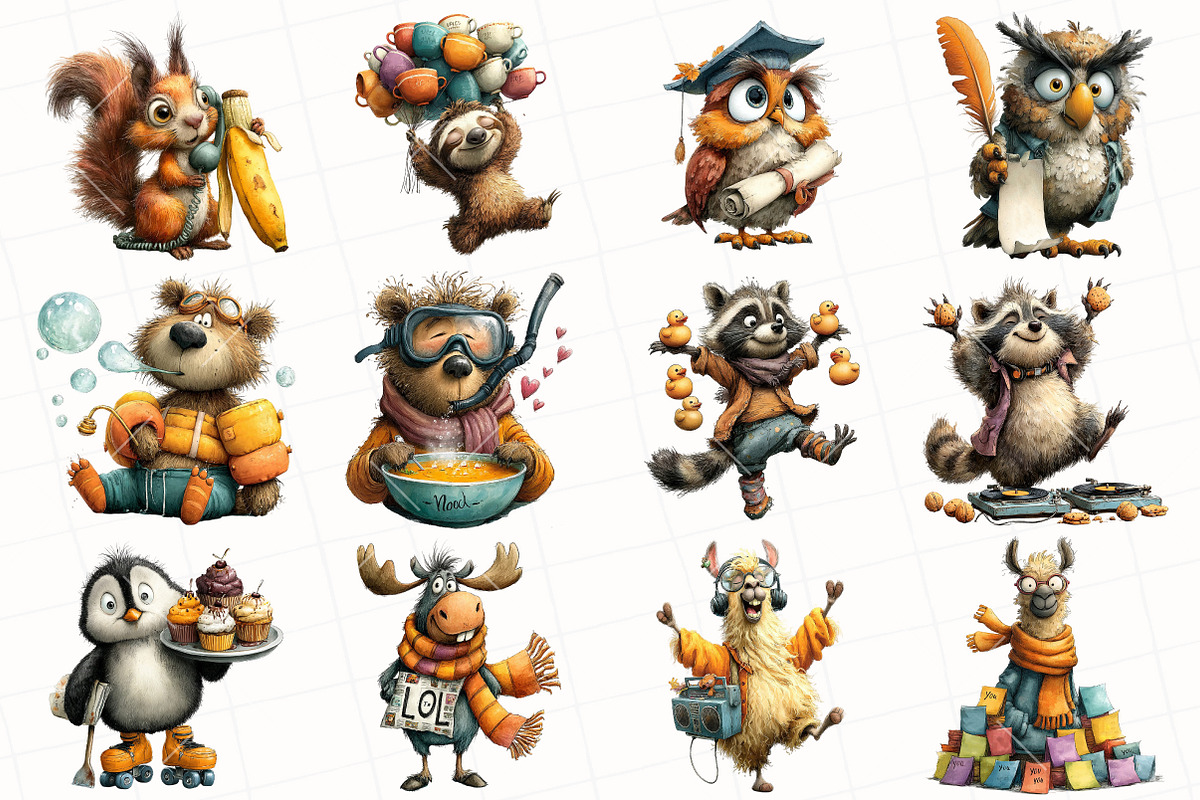 Quirky Animals Clipart, an Illustration by OK Design (Photo 3 of 6)
