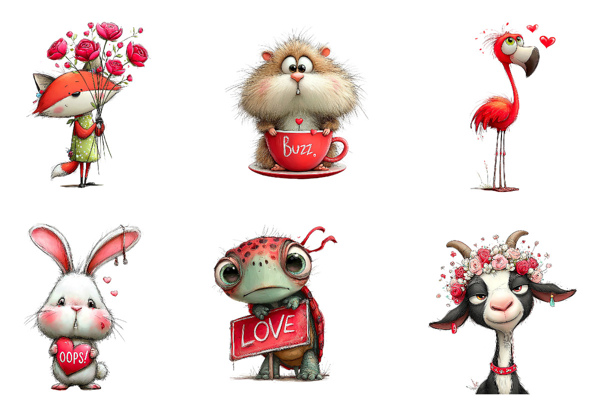 Valentine Animal Clipart Bundle, an Illustration by CreationArt (Photo 7 of 7)