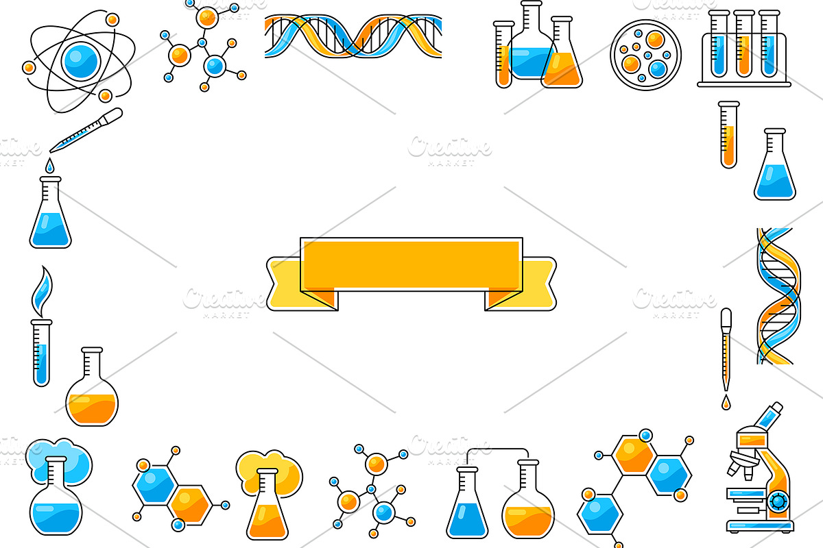 Background with science items., a Background Graphic by incomible