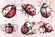 Whimsical Spring Ladybug Clipart, an Illustration by SVGArt (Thumbnail 4 of 9)