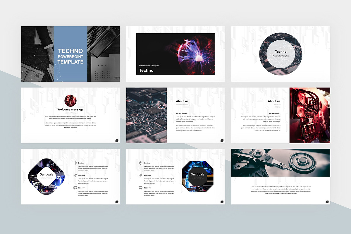 Techno-PowerPoint Template [PPTX], a Presentation Template by litoondev (Photo 4 of 11)