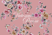 Victorian Reverie Watercolor Prints, a Pattern Graphic by LEAFure (Thumbnail 1 of 9)