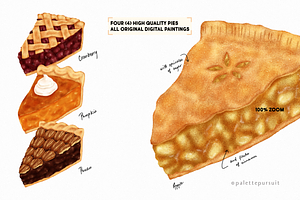 Autumn Thanksgiving Pies Pattern Set