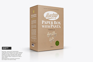 Kraft Box with Pasta Mockup
