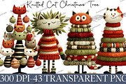 Knitted Cat Christmas Tree Clipart, an Illustration by DreamArtGraphic (Thumbnail 1 of 5)