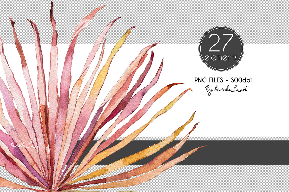 Burgundy Botanical Boho clipart set, an Illustration by KarinkaBU (Photo 7 of 9)