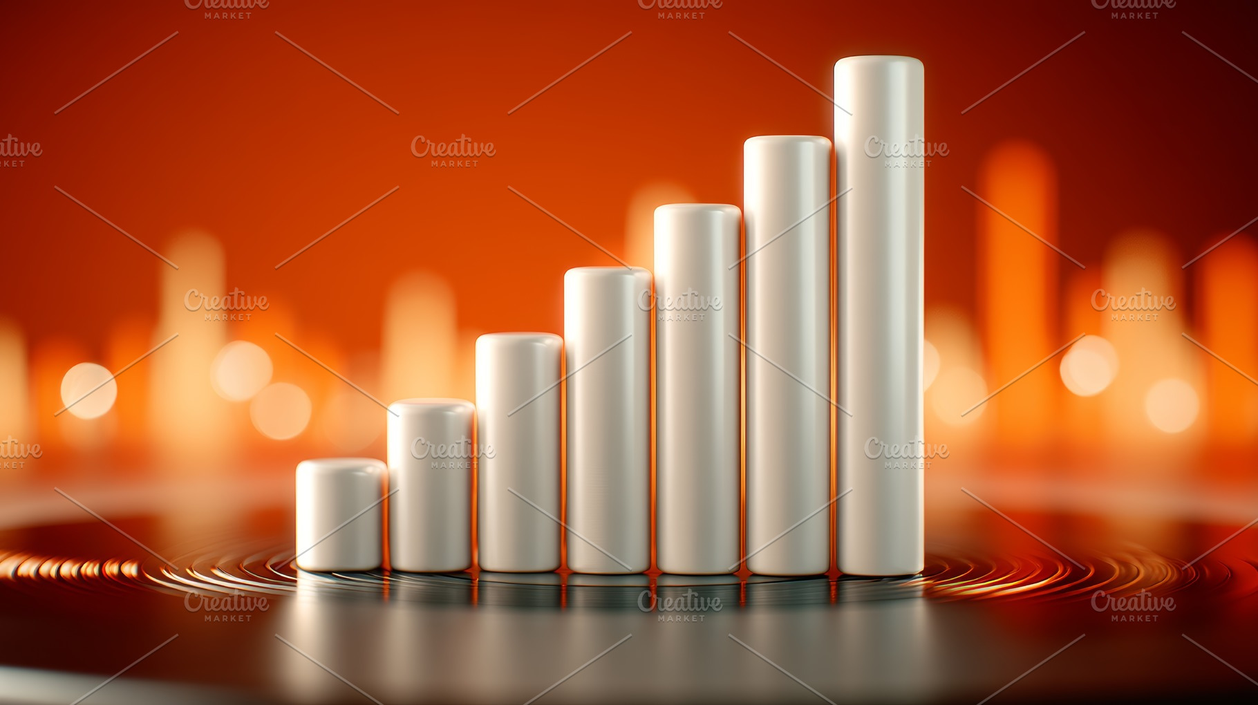 Rising audio equalizer bars on vinyl record with warm bokeh background conveyin, a Photo by AS photostudio