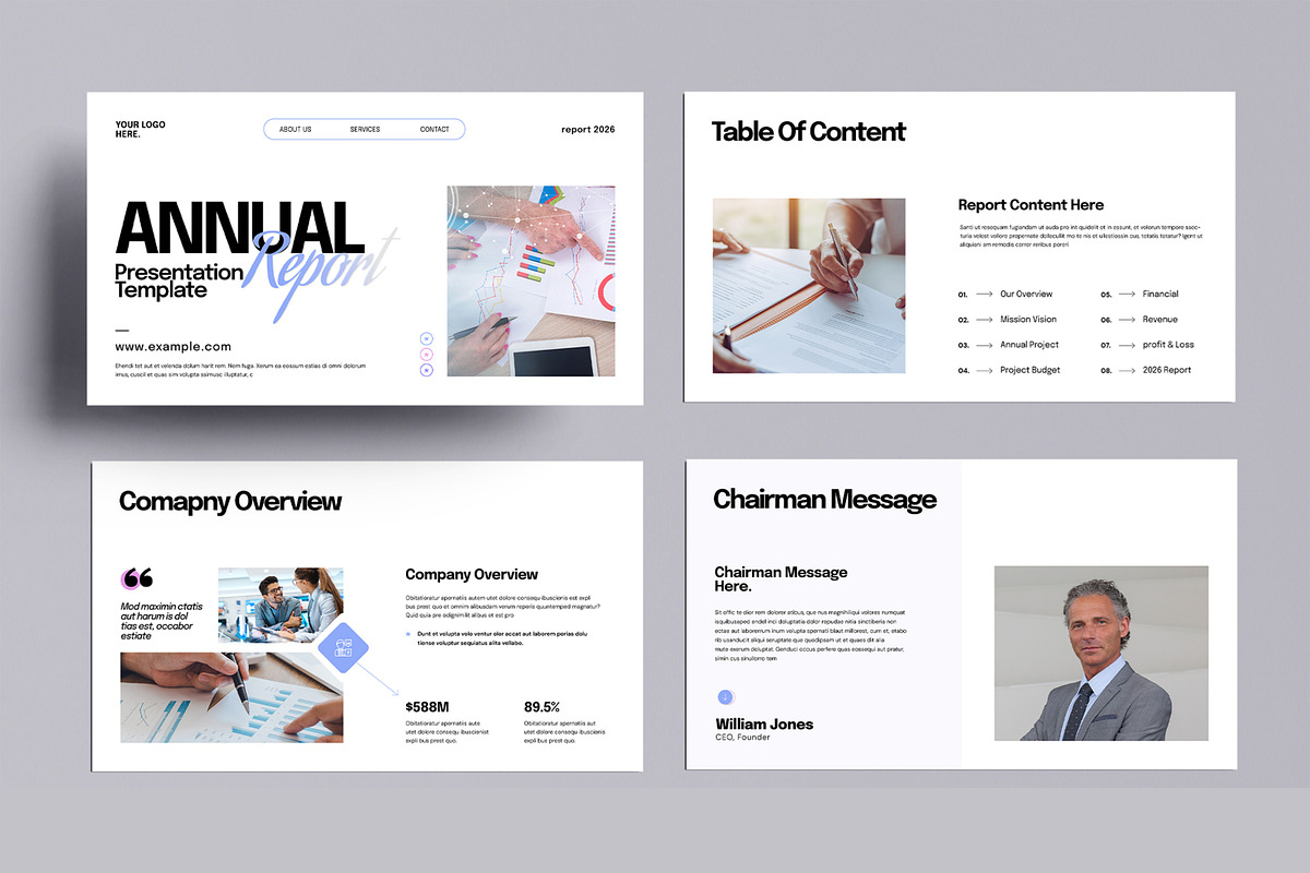 Annual Report Presentation Template, a Presentation Template by MightyDesign (Photo 2 of 8)