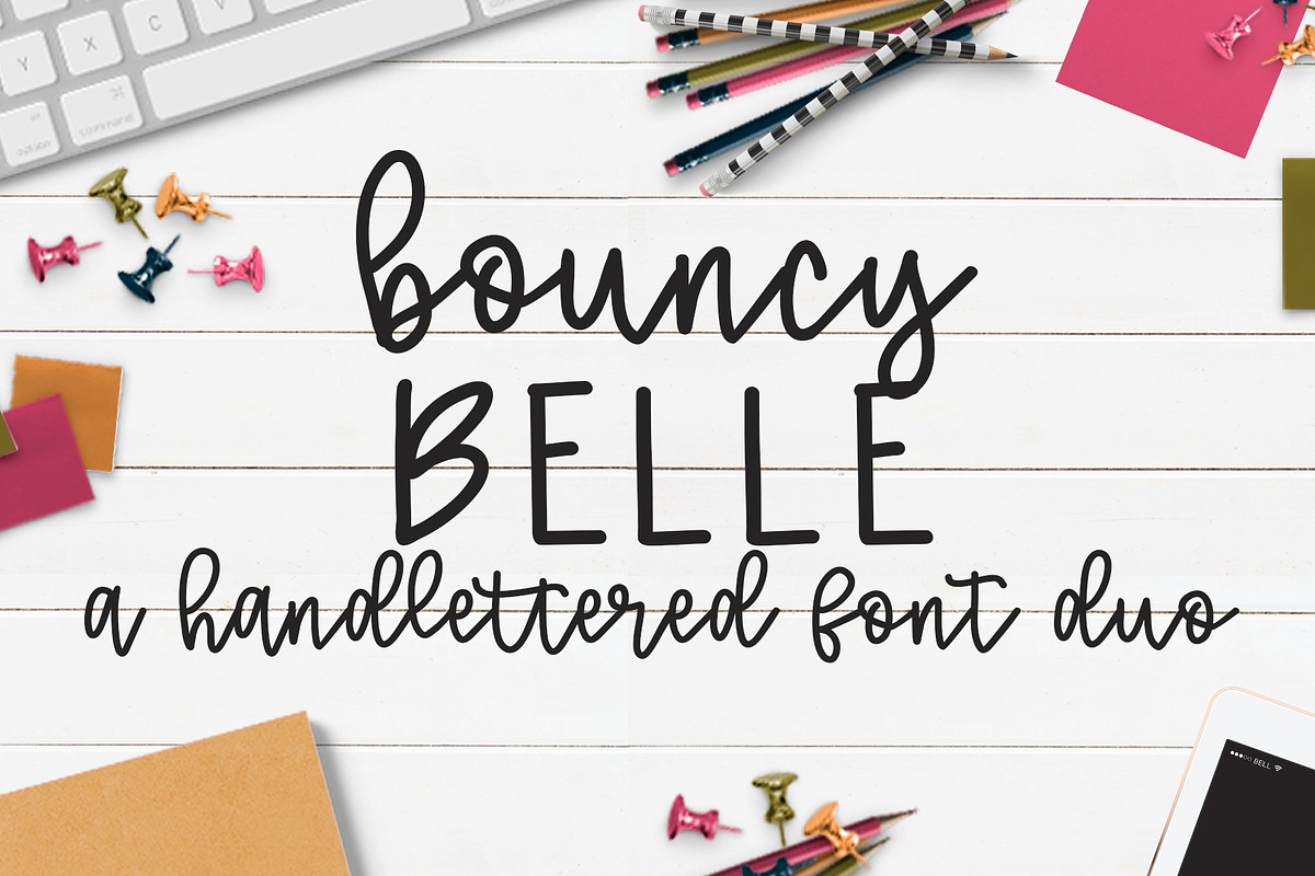 Bouncy Belle Hand lettered Font