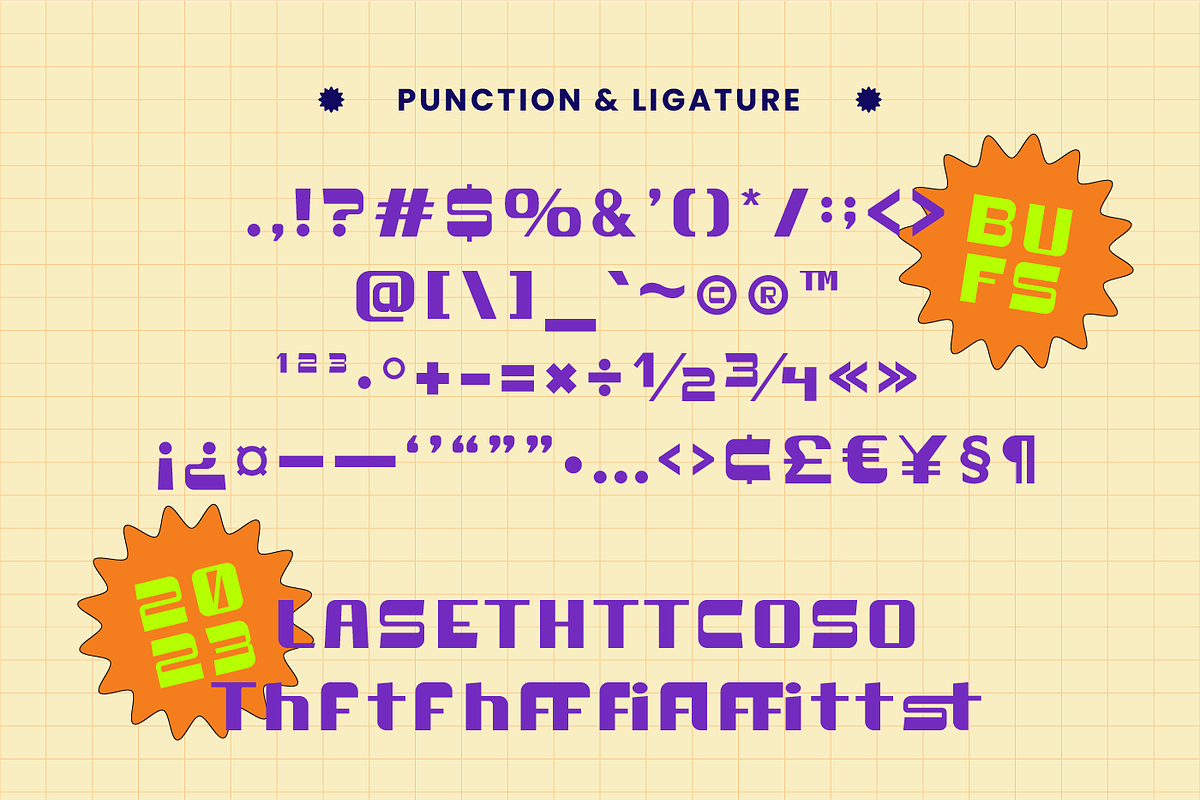 Bufs Display Font, a Sans Serif Font by Koplexs Studio (Photo 11 of 12)