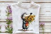 Sunflower Animal PNG Clipart Set, a Seasonal Illustration by OK Design (Thumbnail 5 of 6)