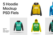 5 Hoodie Mockups PSD, a Hoody Mockup by Evloxx Studio (Thumbnail 2 of 2)