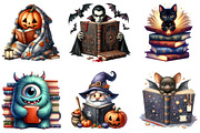 Halloween Peeking and Reading, an Illustration by DreamArtGraphic (Thumbnail 4 of 5)