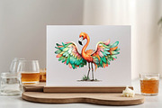 Watercolor Summer Flamingo Clipart, an Illustration by SVGArt (Thumbnail 6 of 9)
