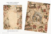 Sewing Christmas Junk Journal Pages, a Background Graphic by Markicha Art (Thumbnail 3 of 5)