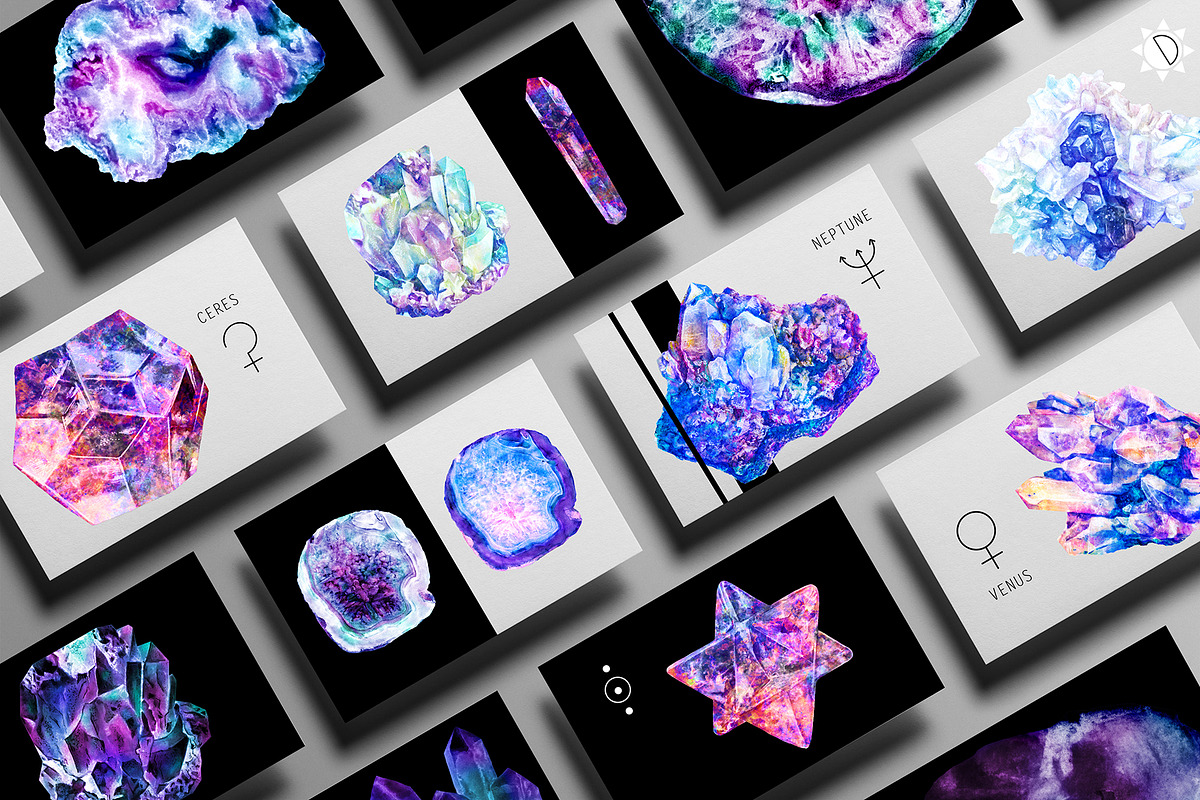 Minerals and space. Astrology set, an Object Graphic by white angel arts (Photo 2 of 20)