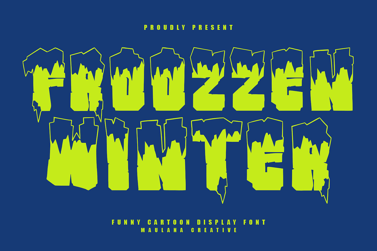 Froozzen Winter Funny Cartoon Displa, a Handwritten Font by Maulana Creative (Photo 1 of 7)